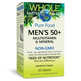 Natural Factors Whole Earth & Sea Pure Food Men\'s 50+ Multivitamin Mineral Tablets - 150527,60