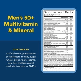 Natural Factors Whole Earth & Sea Pure Food Men\'s 50+ Multivitamin Mineral Tablets - 150527,60