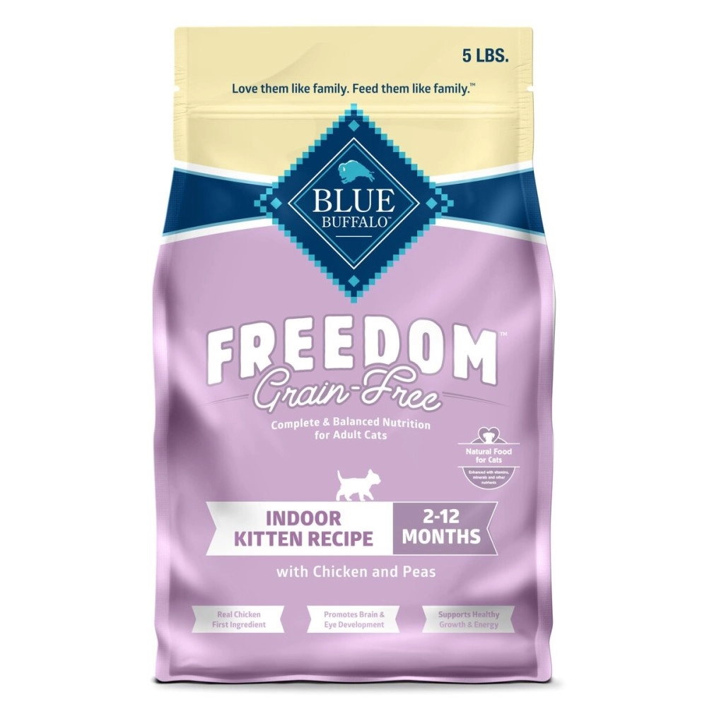 Blue Buffalo Freedom Grain Free Natural Indoor Kitten Dry Cat Food, Chicken 5-lb