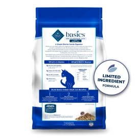 Blue Buffalo Basics Skin & Stomach Care Grain Free, Natural Indoor Adult Dry Cat Food, Duck & Potato 5-lb