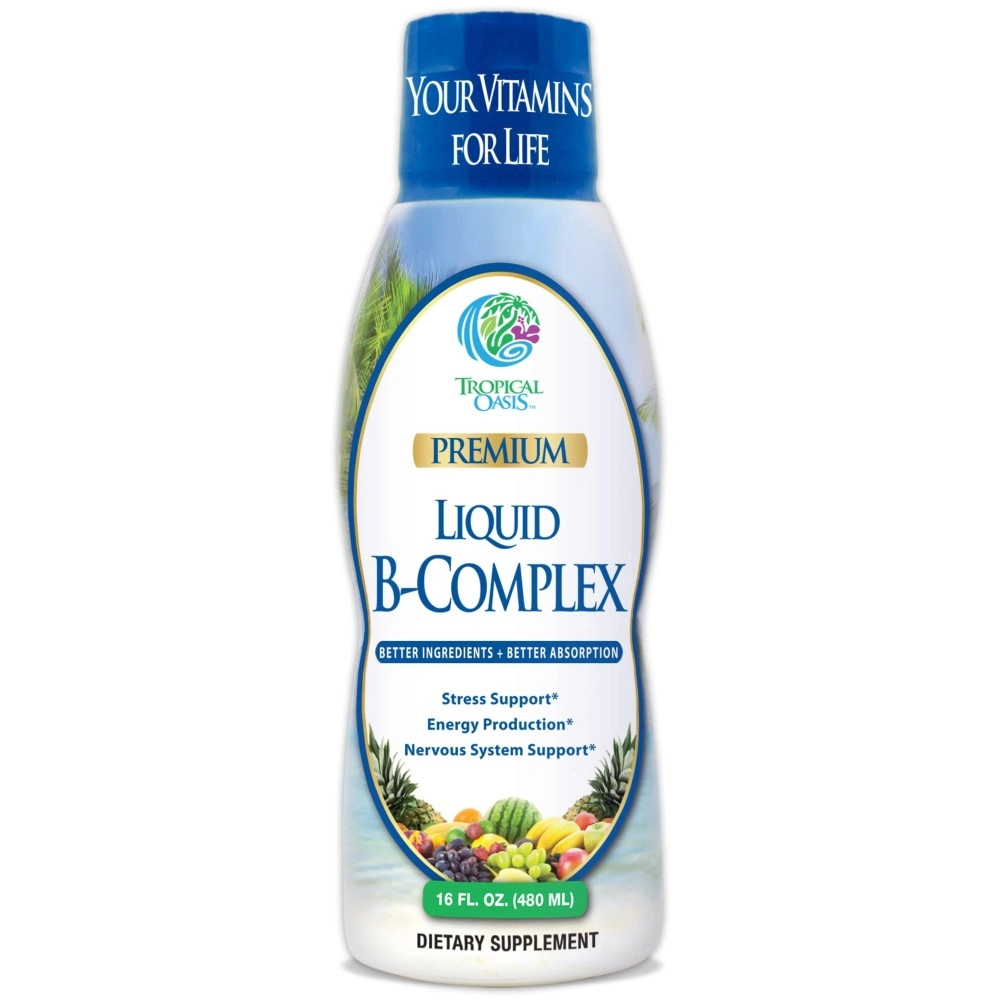 Premium Liquid B Complex Vitamin- Fast Absorbing Liquid B-Complex Supplement w/ all 8 B-vitamins, PLUS energising herbal blend w/ Ginseng, Ginkgo, and Eleuthero Root - Vegan, NON-GMO - 470ml, 32 Serv