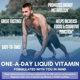 Premium Liquid B Complex Vitamin- Fast Absorbing Liquid B-Complex Supplement w/ all 8 B-vitamins, PLUS energising herbal blend w/ Ginseng, Ginkgo, and Eleuthero Root - Vegan, NON-GMO - 470ml, 32 Serv