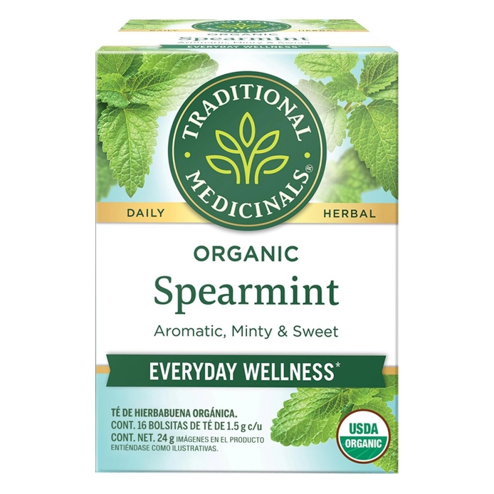 Traditional Medicinals Organic Spearmint Herbal Tea, Healthy & Refreshing, (Pack of 1) - 16 Tea Bags