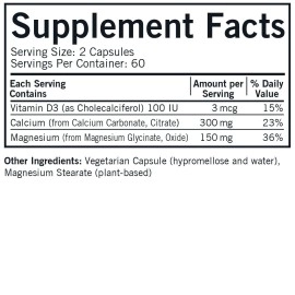 Kirkman Calcium Magnesium Capsules Hypo 120 Count