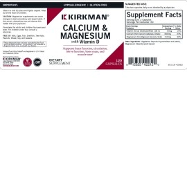 Kirkman Calcium Magnesium Capsules Hypo 120 Count