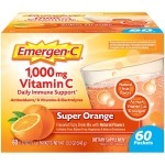 Emergen-C 1000mg Vitamin C Powder for Daily Immune Support Caffeine Free Vitamin C Supplements with Zinc and Manganese, B Vitamins and Electrolytes, Super Orange Flavor - 60 Count/2 Month Supply