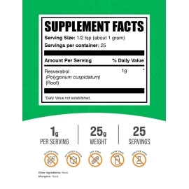 BulkSupplements Pure Resveratrol Powder (25 Grams)