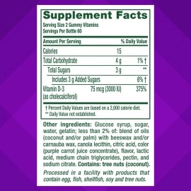 vitafusion Extra Strength Vitamin D3 Gummy, Strawberry Flavored Bone and Immune System Support (1) 120 Count