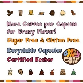 Crazy Cups Flavored Coffee, for the Keurig K Cups 2.0 Brewers, Salted Caramel, 22 Count