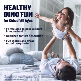 KAL Kids Zinc Elderberry Dinosaurs, Immune Support Supplement* for Children w/Sambucus Elderberry, Fast Dissolving Mixed Berry ActivMelts, Fun, Tasty Dino Shapes, Vegan, 90 Servings, 90 Micro Tablets