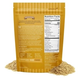 Sari Foods Co Pure Natural Non-Fortified Nutritional Yeast Flakes (8 oz.) Whole Based Protein Powder, Vitamin B Complex, Beta-glucans and All 18 Amino Acids