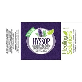 Healing Solutions Hyssop 100% Pure, Best Therapeutic Grade Essential Oil - 10ml