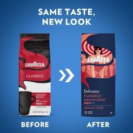 Lavazza Classico Ground Coffee Blend, Medium Roast, 12-Ounce Bag