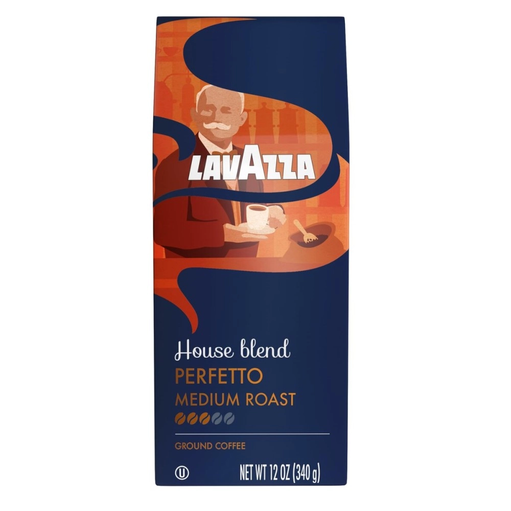 Lavazza Perfetto Ground Coffee Blend, Dark Roast, 12 oz