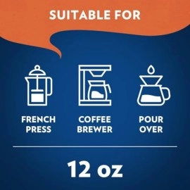 Lavazza Perfetto Ground Coffee Blend, Dark Roast, 12 oz