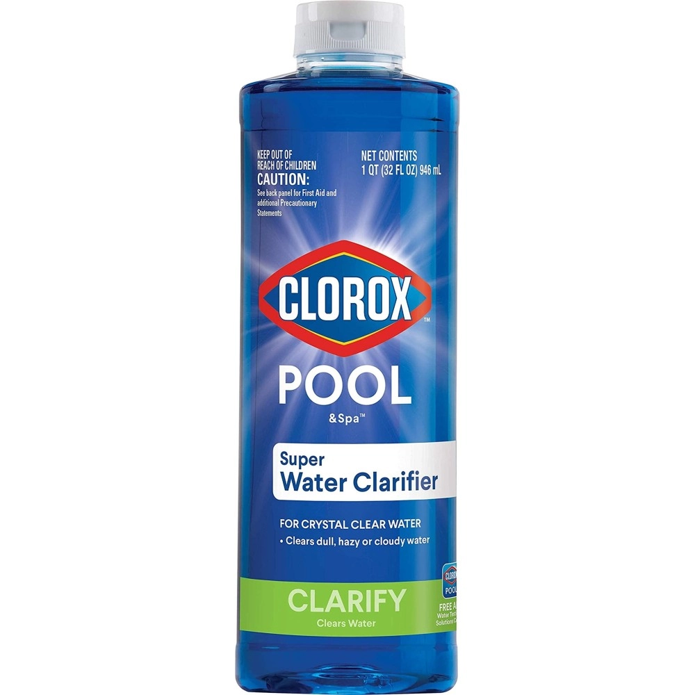 CLOROX Pool&Spa Swimming Pool Super Water Clarifier, Creates Crystal Clear Pool Water, 1 Quart (Pack of 1)