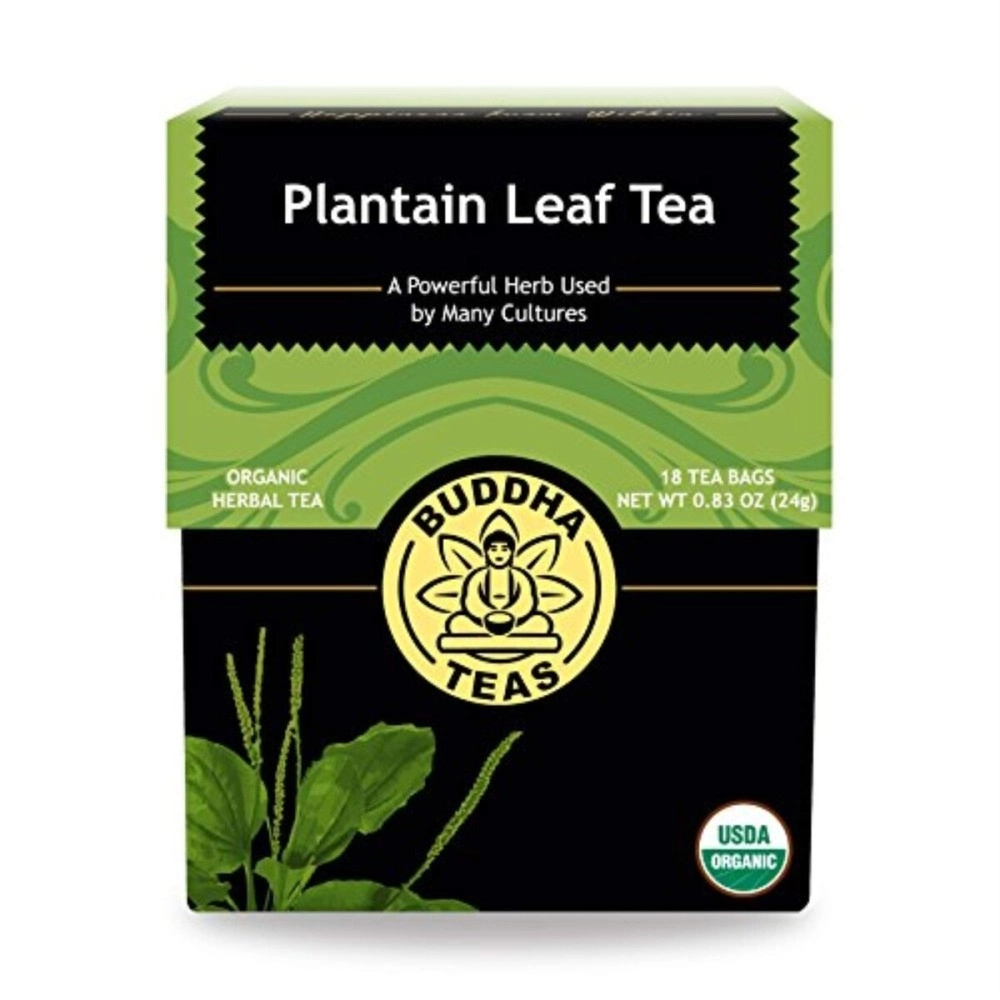 Buddha Teas Organic Plantain Leaf - Kosher, Caffeine-Free, GMO-Free - 18 Bleach-Free Bags