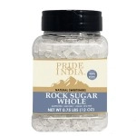 Pride Of India - Natural Crystal Rock Sugar Whole - 16 oz (454 gm) Medium Dual Sifter Jar - Authentic Indian Sugar Crystals - Used to Sweeten Milk or Tea - Offers Best Value for Money