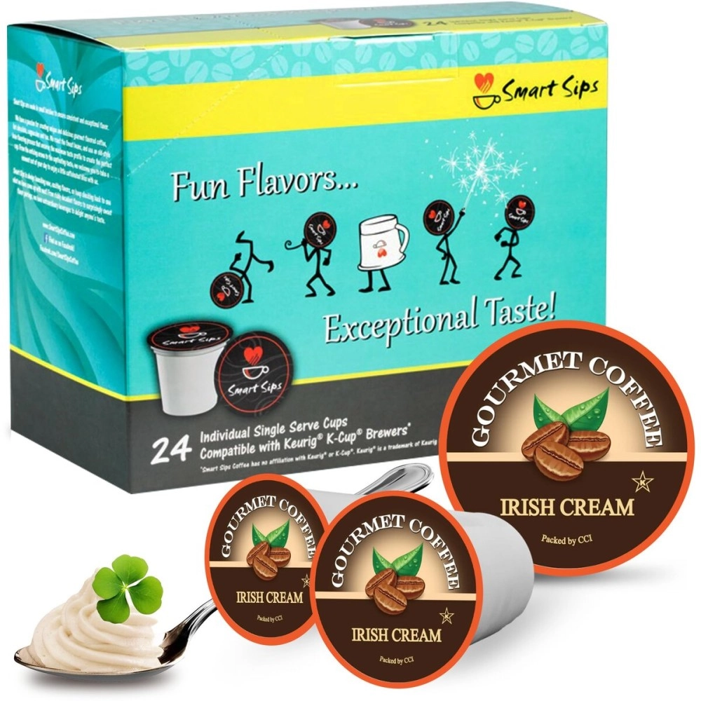 Smart Sips Coffee Irish Cream 24 Count, Single Serve Cups Compatible With All Keurig K-cup Brewers