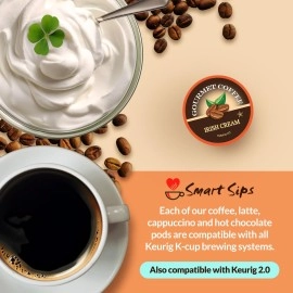 Smart Sips Coffee Irish Cream 24 Count, Single Serve Cups Compatible With All Keurig K-cup Brewers