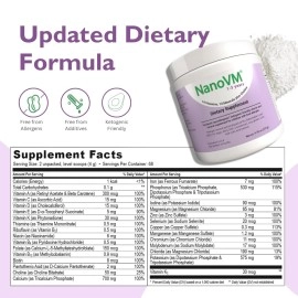 NanoVM 1-3 Years, Allergen-Free Multivitamin for Kids, Unflavored Dietary Supplement, Powdered Supplement with 14 Vitamins & 13 Minerals, Low-Carbohydrate Toddler Vitamins, 275g - Solace Nutrition