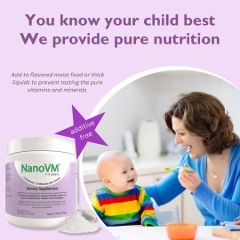NanoVM 1-3 Years, Allergen-Free Multivitamin for Kids, Unflavored Dietary Supplement, Powdered Supplement with 14 Vitamins & 13 Minerals, Low-Carbohydrate Toddler Vitamins, 275g - Solace Nutrition