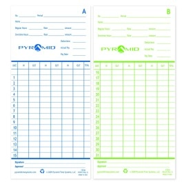 Pyramid Time Systems 42415MB 1,000 Count Genuine and Authentic Time Cards for Pyramid Time Systems models 2600 and 2650 Time Clocks, 1,000 per pack, time cards