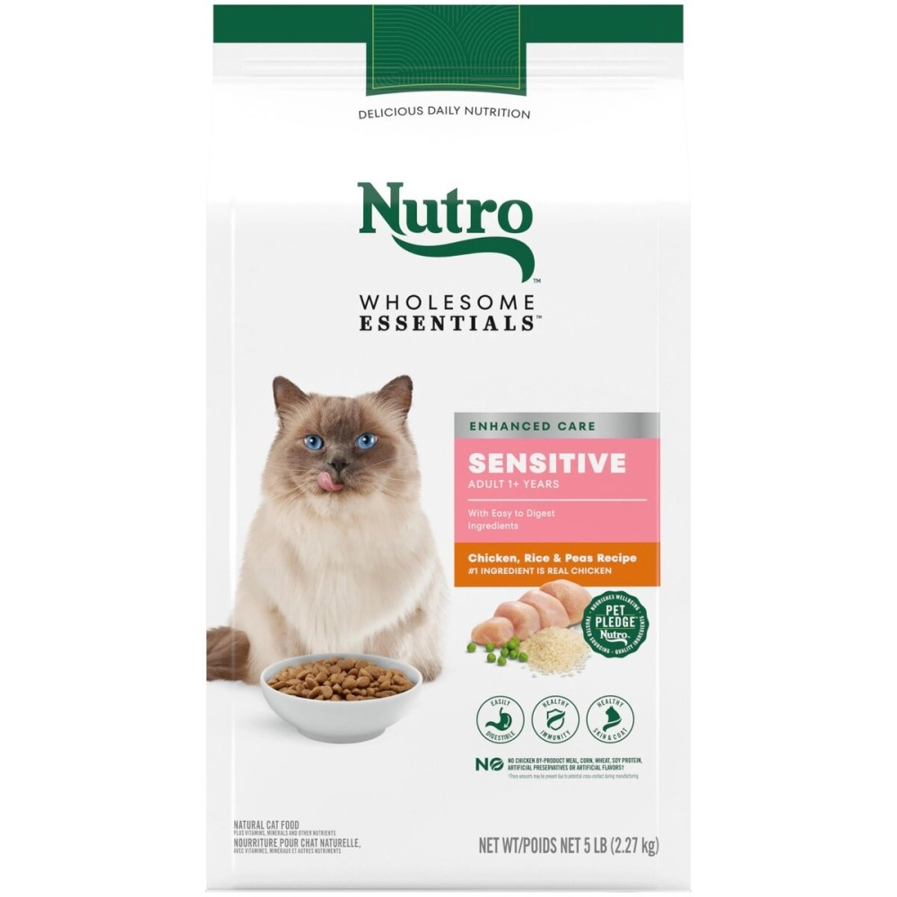 NUTRO WHOLESOME ESSENTIALS Adult Indoor Natural Dry Cat Food for Healthy Weight Farm-Raised Chicken & Brown Rice Recipe, 3 lb. Bag