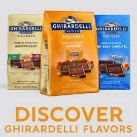 GHIRARDELLI Milk Chocolate Squares with Caramel Filling, 15.96 OZ Bag
