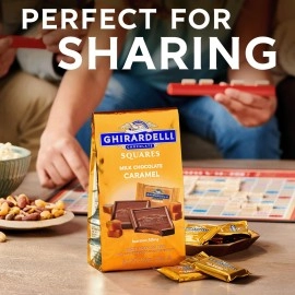 GHIRARDELLI Milk Chocolate Squares with Caramel Filling, 15.96 OZ Bag