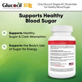 Glucocil - Premium Blood Sugar Support - Over 1 Million Bottles Sold - Supports The 3 Essentials for Healthy Blood Sugar - Since 2008