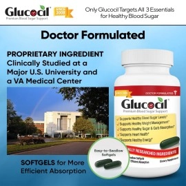 Glucocil - Premium Blood Sugar Support - Over 1 Million Bottles Sold - Supports The 3 Essentials for Healthy Blood Sugar - Since 2008
