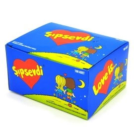 Mondelez International Love Is (Sipsevdi) Bubble Gum, Strawberry and Banana Flavoured Sugar Gum 1 Pack 100 Pieces