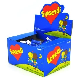 Mondelez International Love Is (Sipsevdi) Bubble Gum, Strawberry and Banana Flavoured Sugar Gum 1 Pack 100 Pieces