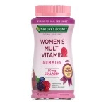 Nature\'s Bounty Optimal Solutions Women\'s Multivitamin, Immune and Cellular Energy Support, Bone Health, Raspberry Flavor, 80 Gummies