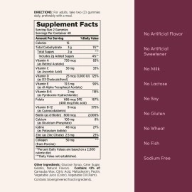 Nature\'s Bounty Optimal Solutions Women\'s Multivitamin, Immune and Cellular Energy Support, Bone Health, Raspberry Flavor, 80 Gummies