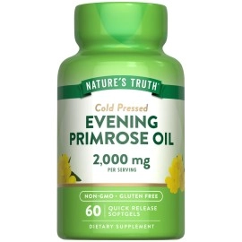 Nature\'s Truth Cold Pressed Evening Primrose Oil 1000 mg Capsules, 60 Count