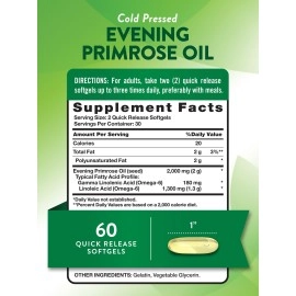 Nature\'s Truth Cold Pressed Evening Primrose Oil 1000 mg Capsules, 60 Count