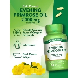 Nature\'s Truth Cold Pressed Evening Primrose Oil 1000 mg Capsules, 60 Count