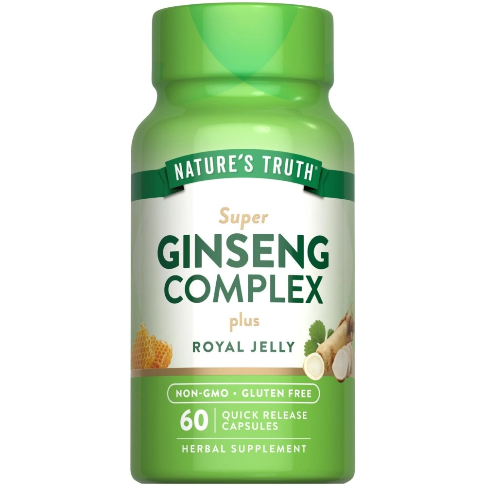 Nature\'s Truth Super Ginseng Complex plus Royal Jelly 800 mg Quick Release Capsules, 60 Capsules