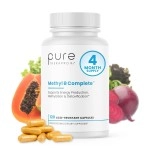 Methyl B Complete - 120 Vegetable Capsules | Optimal Methylation Support Supplement with Quatrefolic 5-MTHF (Active folate), Methylcobalamin (Active B12), B2, B6, and TMG | Pharmaceutical Grade