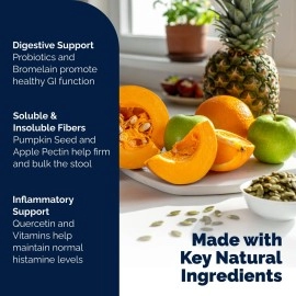 Glandex Gland Soft Chew Treats with Pumpkin for Dogs Chews with Digestive Enzymes, Probiotics Fiber Supplement for Dogs - Vet Recommended - Boot The Scoot - by Vetnique Labs (Peanut Butter, 60ct)