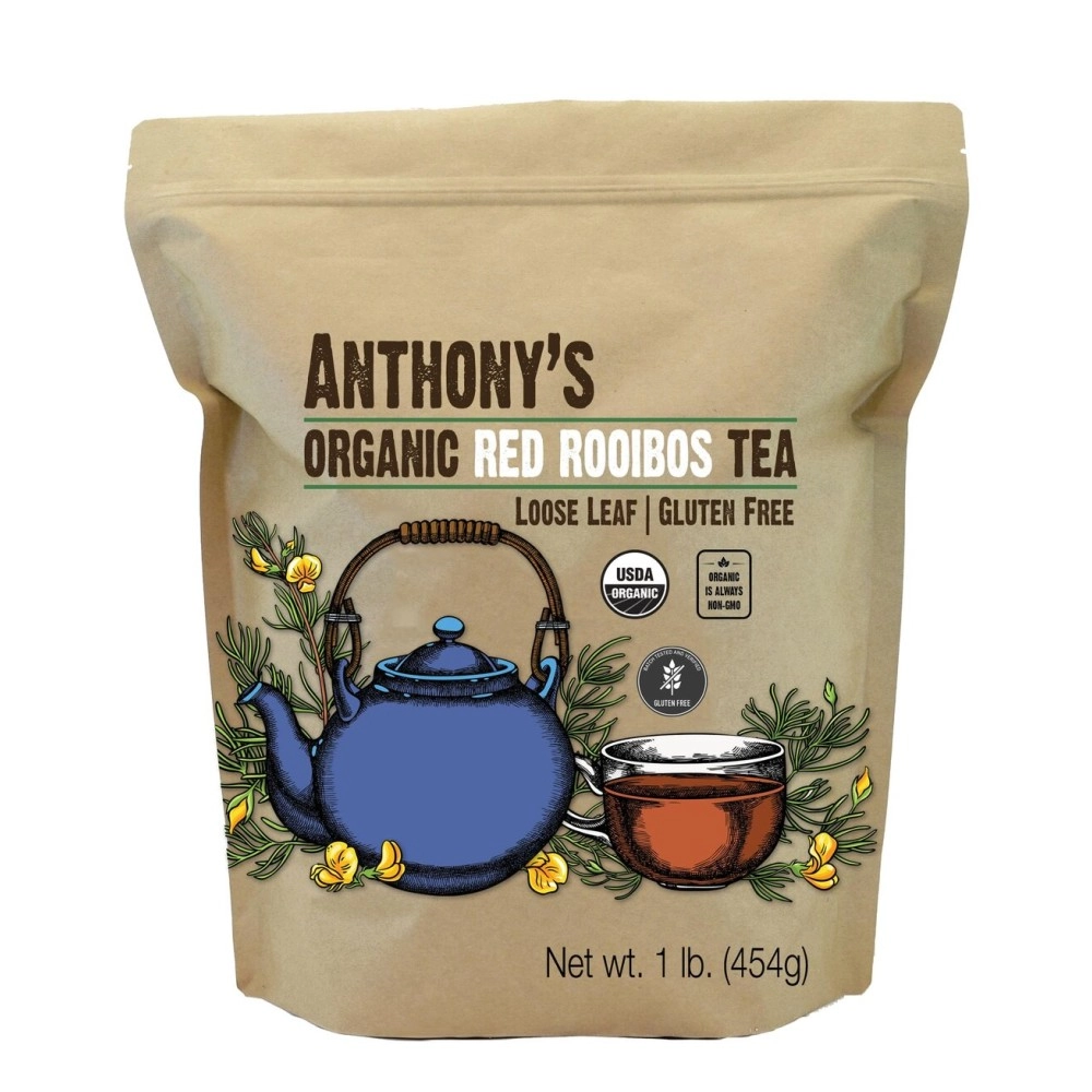 Anthony\'s Organic Red Rooibos Loose Leaf Tea, 1 lb, Gluten Free, Non GMO, Non Irradiated, Keto Friendly