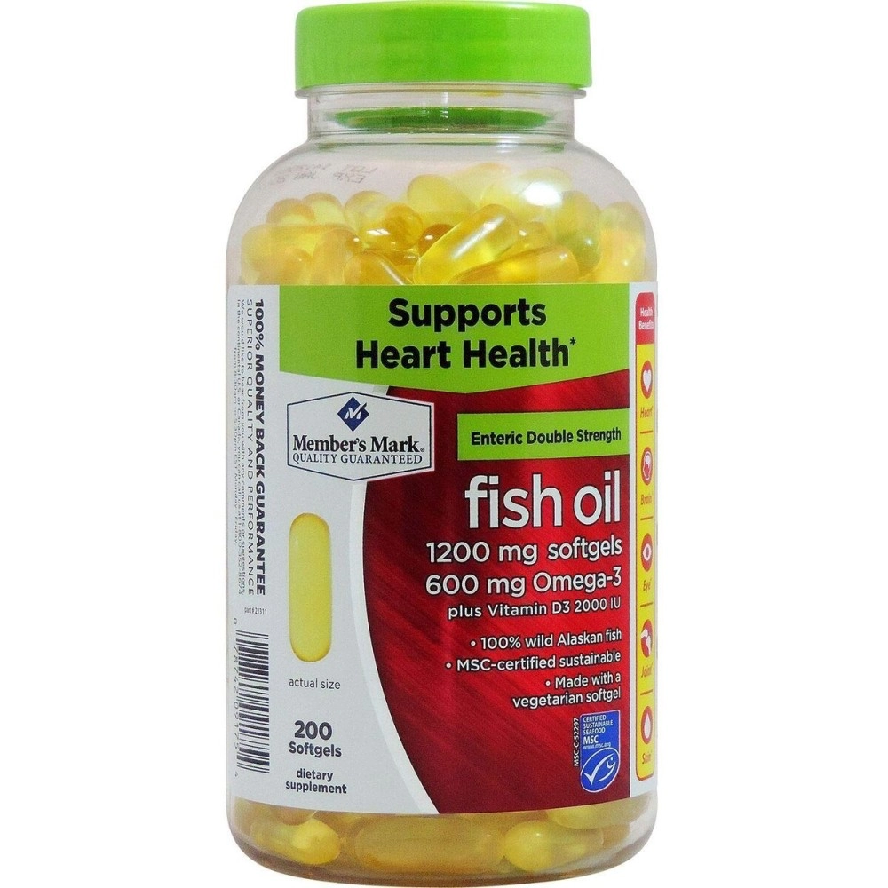 MEMBERS MARK Member\'S Enteric Double Strength Fish Oil 1200Mg