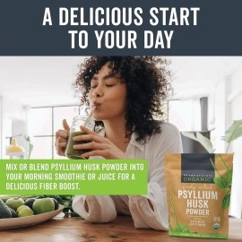 Viva Naturals Organic Psyllium Husk Powder (1.5 lbs) - Easy Mixing Fiber Supplement, Finely Ground & Non-GMO Powder for Promoting Regularity