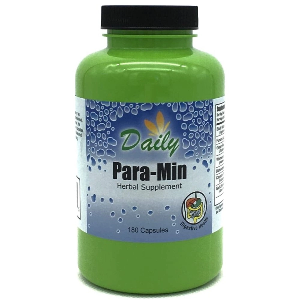 Daily Manufacturing Daily\'s Para-Min (Black Walnut Hull, Fumaric Acid, Ginger Root, Wormwood Herb, Diatomaceous Earth, Cayenne Fruit & Garlic Bulb, 180 Vegetarian Capsules)