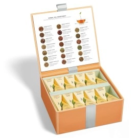Tea Forte Chest Herbal Assortment with 40 Handcrafted Pyramid Infusers - Chamomile, Chai, Mint and more