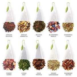 Tea Forte Chest Herbal Assortment with 40 Handcrafted Pyramid Infusers - Chamomile, Chai, Mint and more