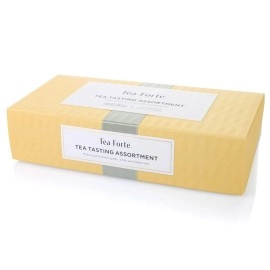 Tea Fort Tea Tasting Assortment Petite Presentation Box Tea Sampler, Assorted Variety Tea Box, 10 Handcrafted Pyramid Tea Infusers - Black Tea, White Tea, Green Tea, Herbal Tea