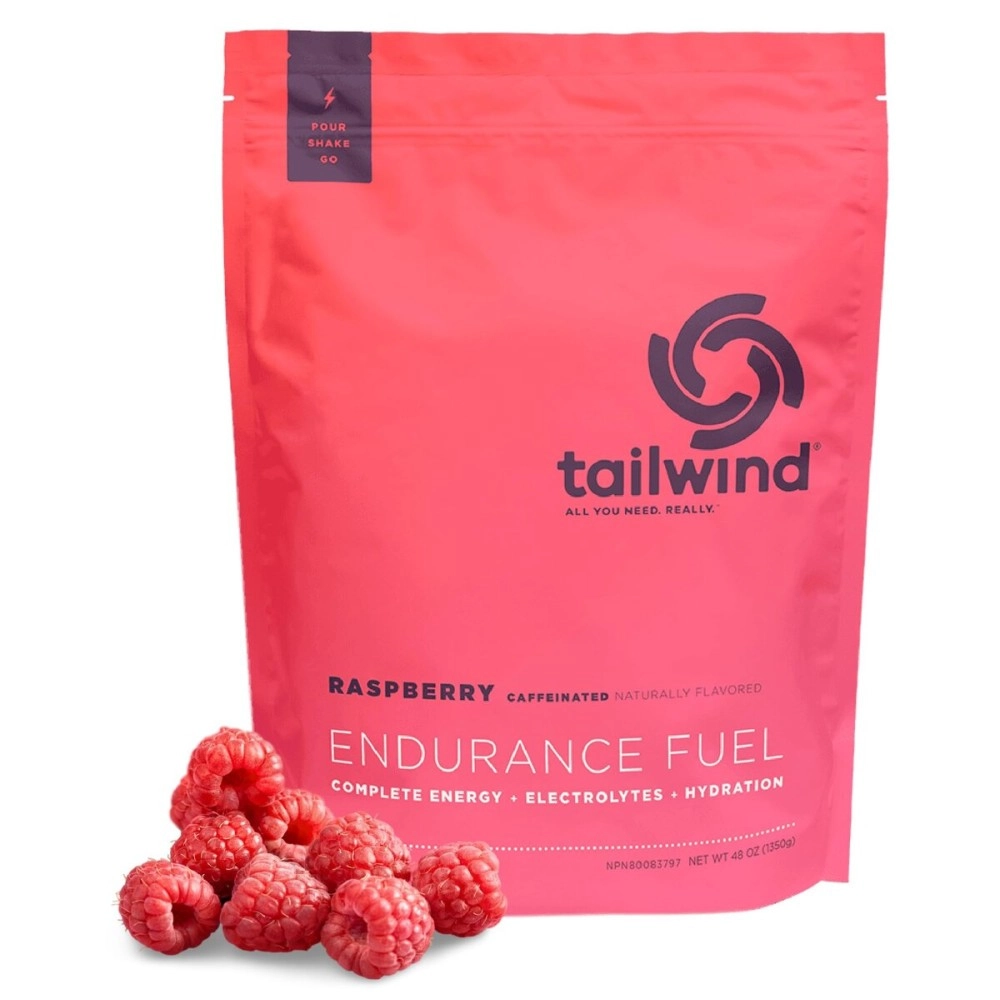 Tailwind Nutrition Endurance Fuel, Carbohydrate & Electrolyte Sports Drink Mix Powder, Gluten-Free, Vegan, Raspberry Buzz, 50 Servings (Caffeinated)